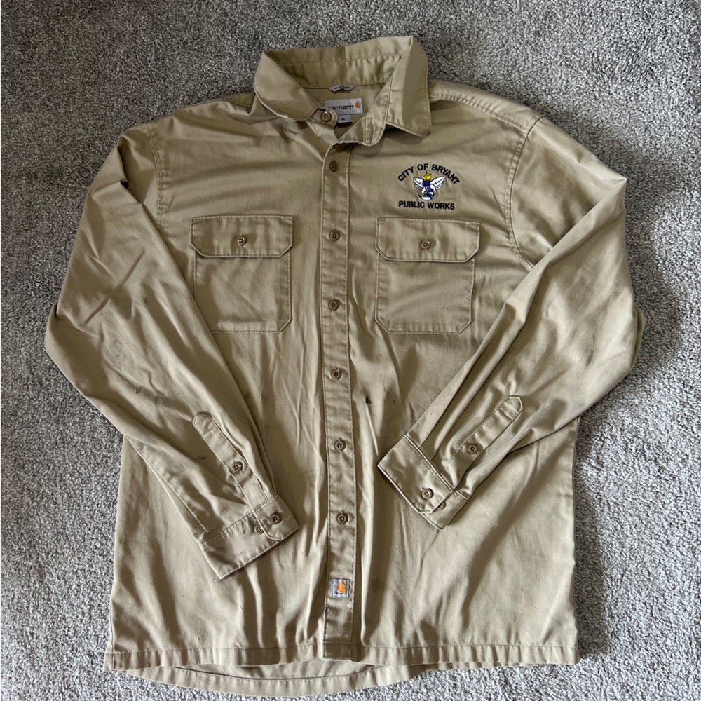 Carhartt shirt mens XL tan button casual gorpcore workwear outdoor camping‎